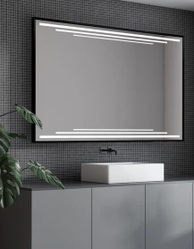  Miroir de salle de bains LED cadre aluminium - Pola