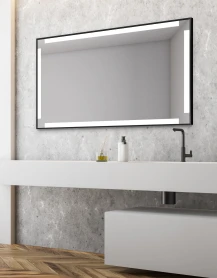  Miroir de salle de bains LED cadre aluminium - Sesil