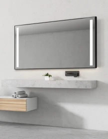 Miroir de salle de bains LED cadre aluminium - Korin