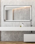 Miroir de salle de bains LED cadre aluminium - Sesil