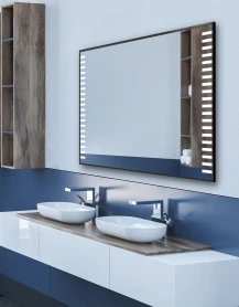  Miroir de salle de bains LED cadre aluminium - Felisa