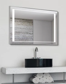 Miroir de salle de bains LED cadre aluminium - Selita
