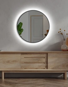 Miroir de salle de bains LED cadre métallique - Tamara