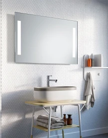 Miroir de salle de bains LED à piles - Duoline