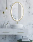 Miroir LED Oval Gold