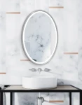 Miroir LED Oval Silver